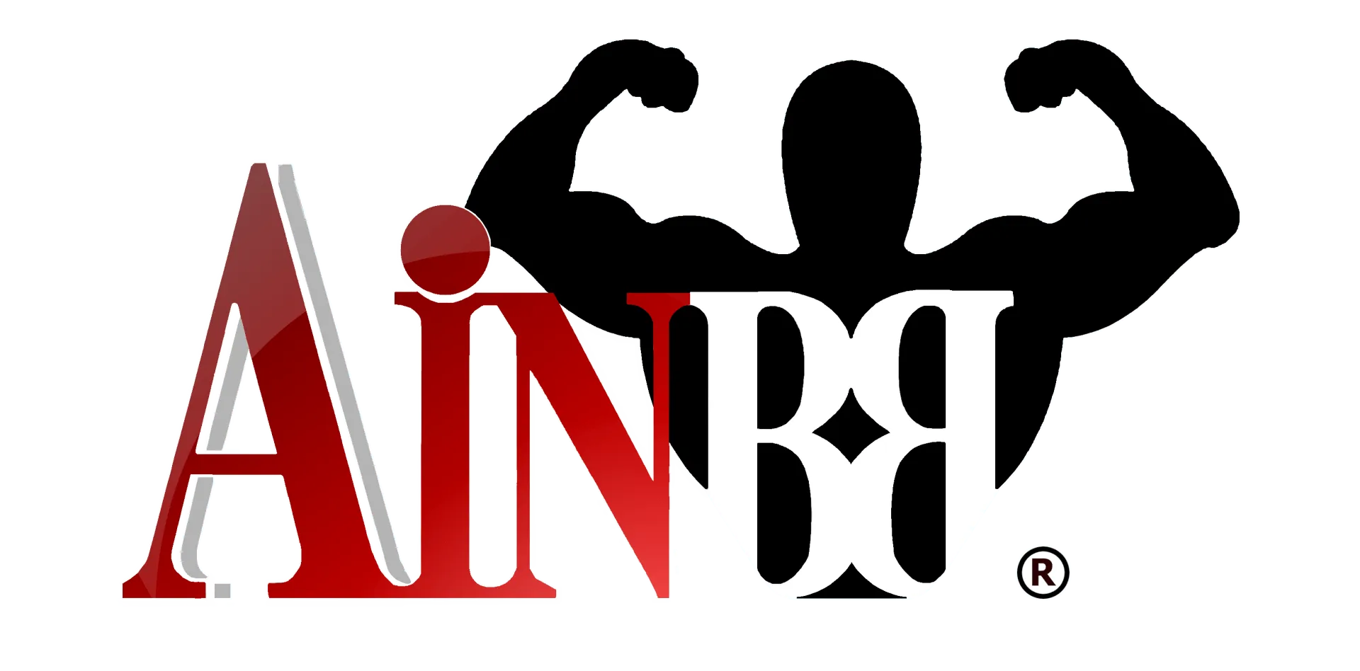Logo for the AINBB featuring a flexing man silhouette.